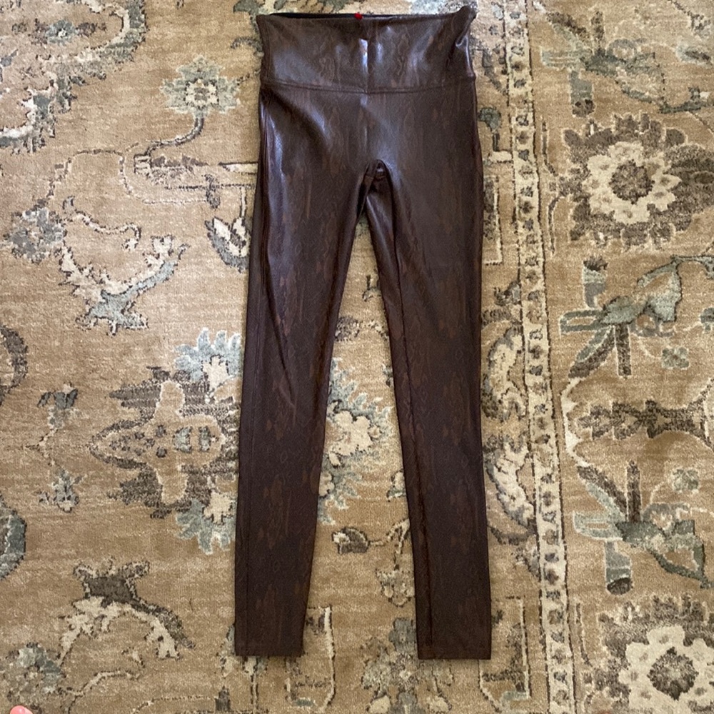 Spanx snakeskin leather leggings